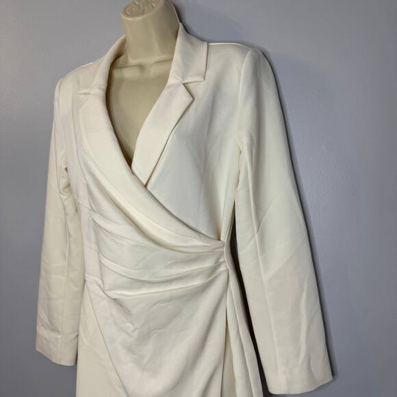Abercrombie Wrap-Front Blazer Mini Dress Cream old Money Women's S New - Picture 7 of 13